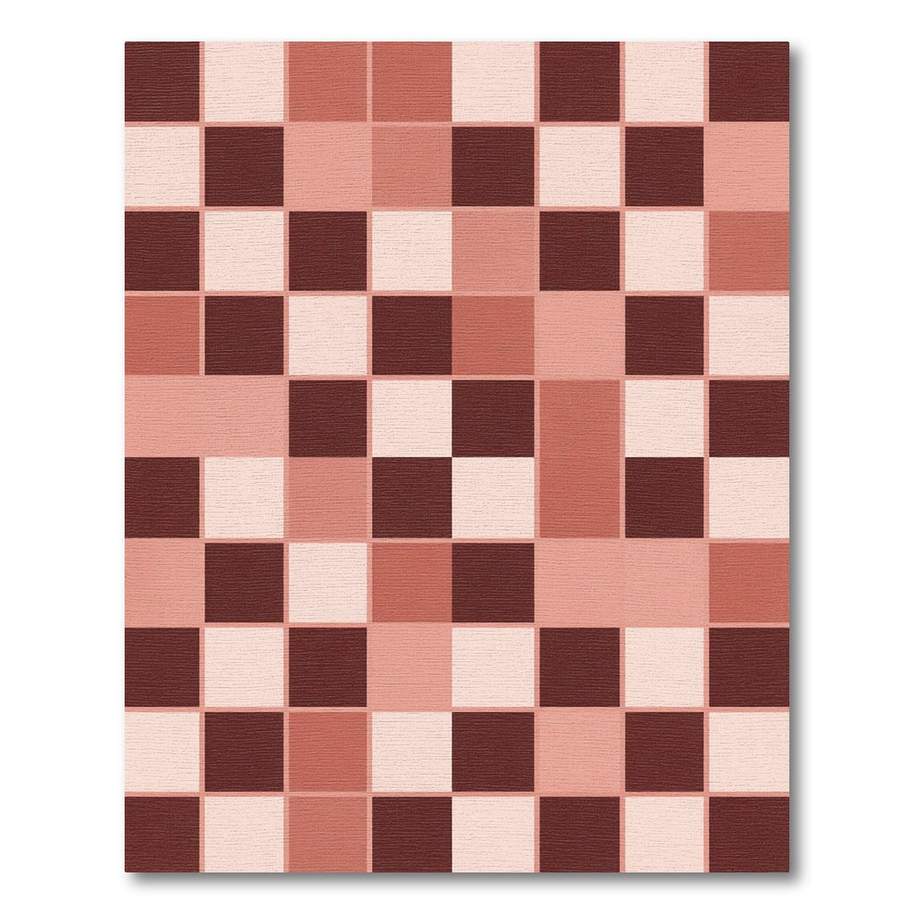 Terracotta Checked Squares Rug