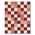 Terracotta Checked Squares Rug