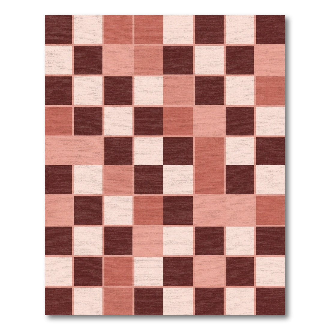 Terracotta Checked Squares Rug