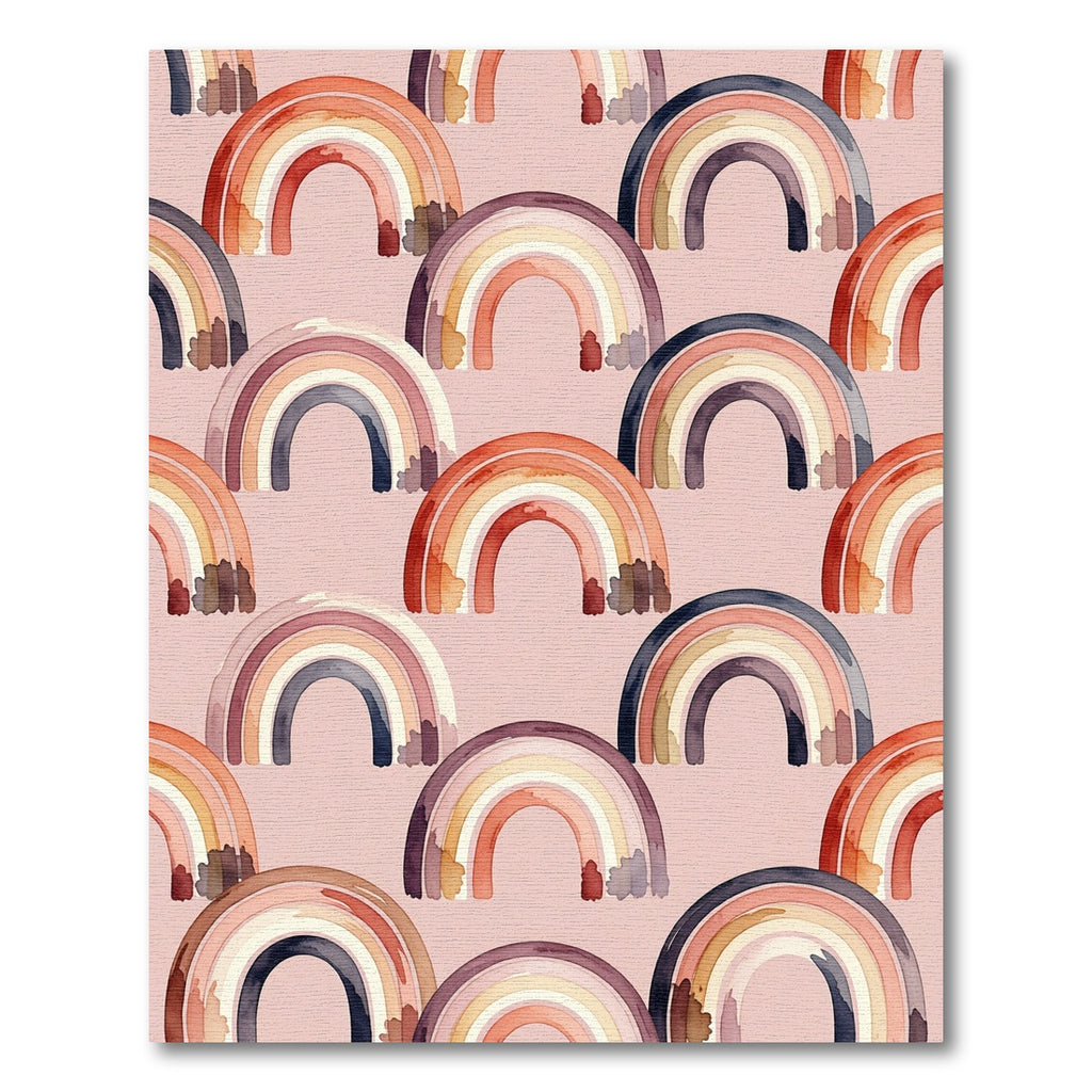Blush Watercolor Arch Rainbow Abstract Rug