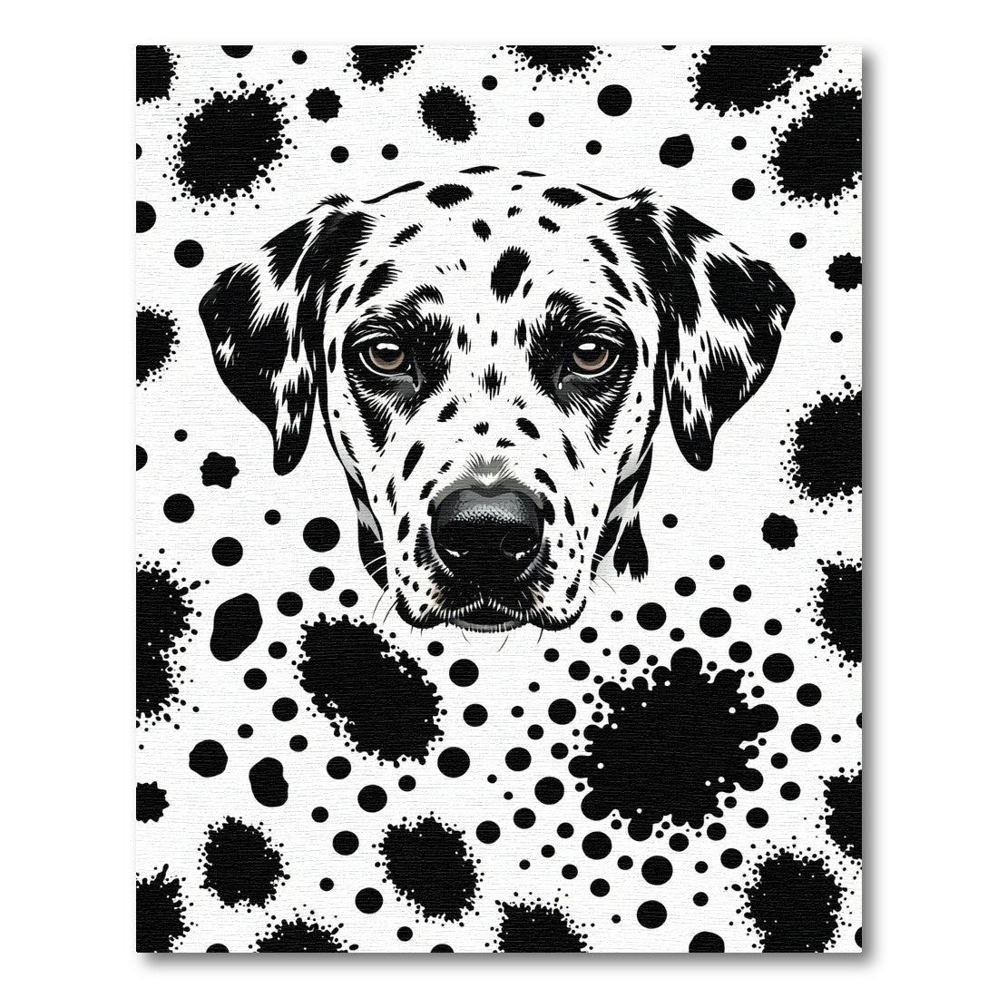 Dalmatian Spots Black White Abstract Rug