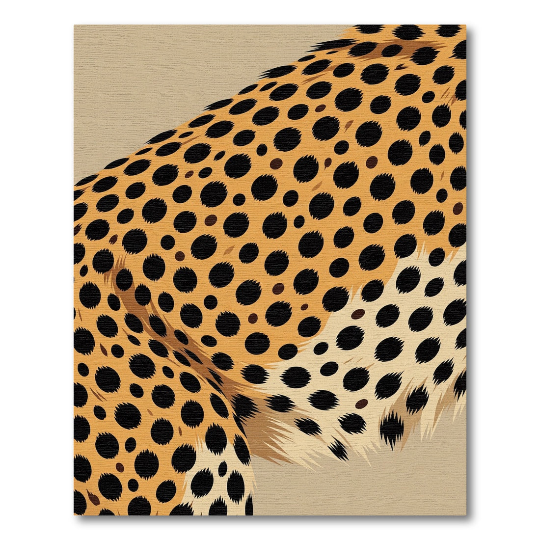Golden Spotted Cheetah Fur Abstract Rug