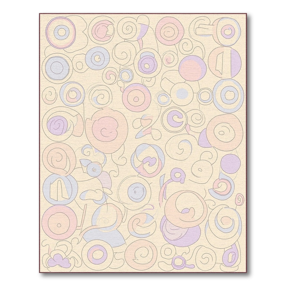 Soft Pastel Swirls Abstract Composition Rug