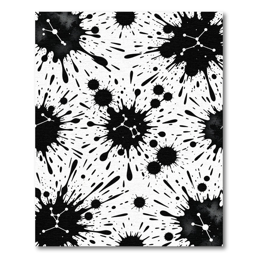 Black Ink Splatter Constellation Rug