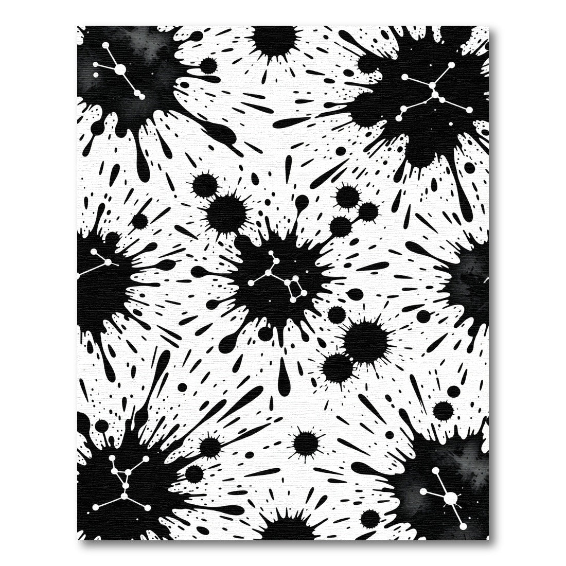 Black Ink Splatter Constellation Rug