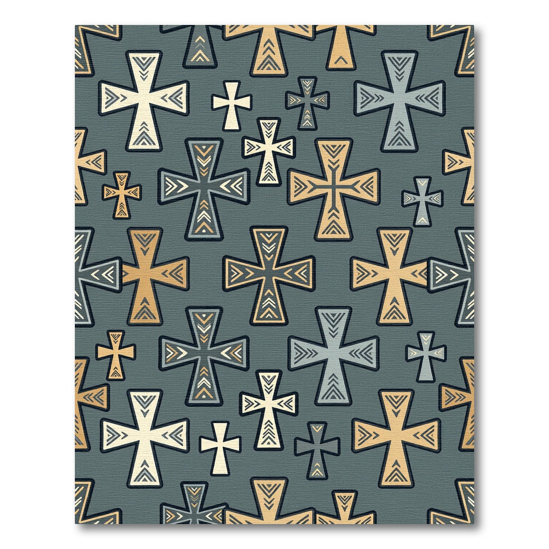 Rustic Geometric Cross Collection Rug