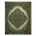 Ornate Sage Green Damask Filigree Rug