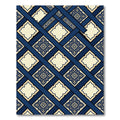 Deep Navy Gold Medallion Lattice Rug