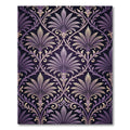 Purple Ornate Botanical Damask Scroll Rug