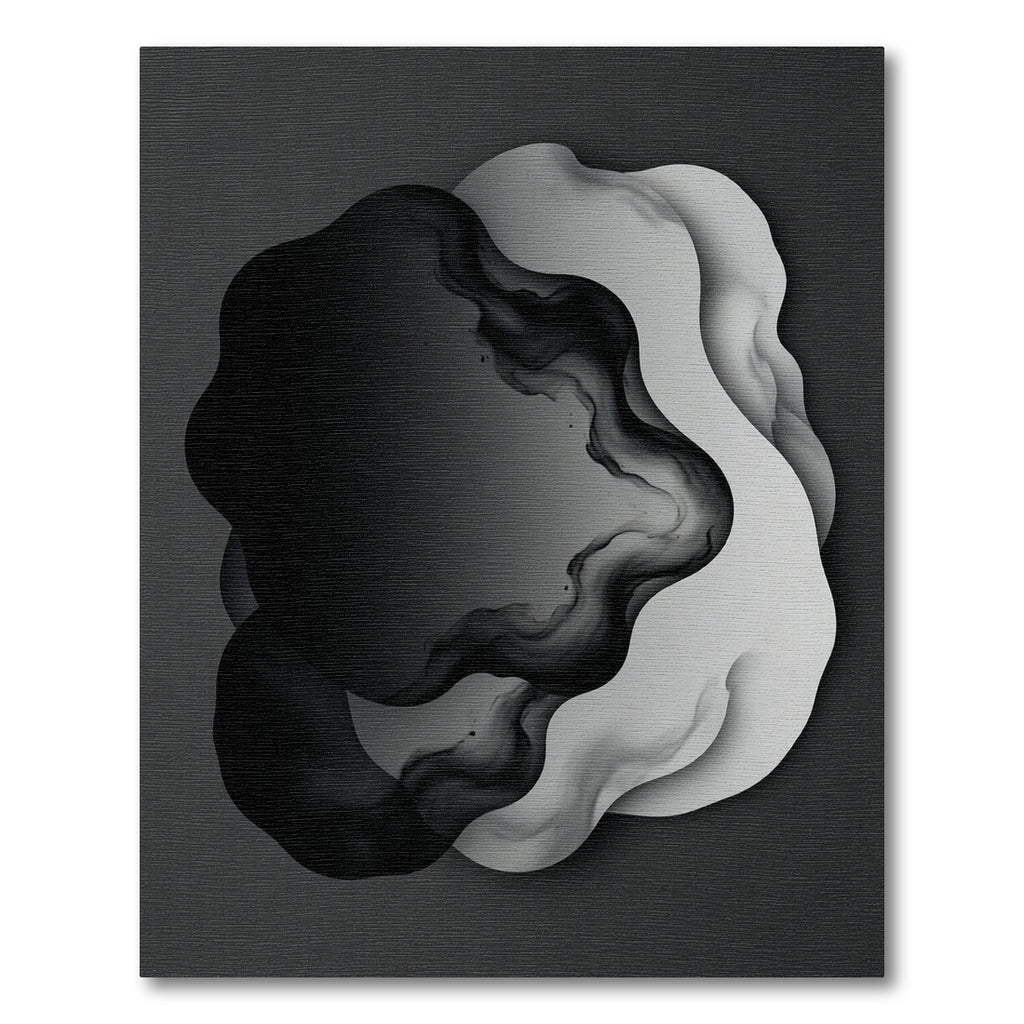 Monochrome Abstract Wavy Layers Rug