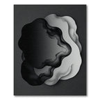 Monochrome Abstract Wavy Layers Rug