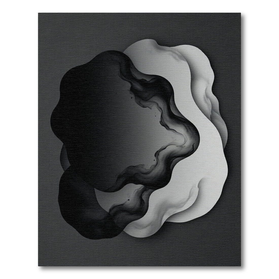 Monochrome Abstract Wavy Layers Rug