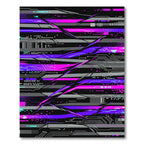Neon Cyberpunk Abstract Digital Glitch Rug