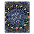 Ornate Blue Floral Mandala Inlay Rug