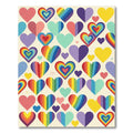 Vibrant Rainbow Heart Collage Art Rug