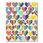 Vibrant Rainbow Heart Collage Art Rug