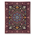 Ornate Floral Medallion Dark Plum Rug