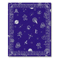 Cosmic White Figures Blue Pattern Rug