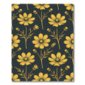 Golden Yellow Cosmos Floral Wallpaper Rug