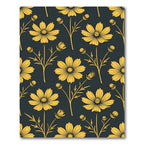 Golden Yellow Cosmos Floral Wallpaper Rug