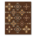 Earthy Brown Geometric Cross Motif Rug