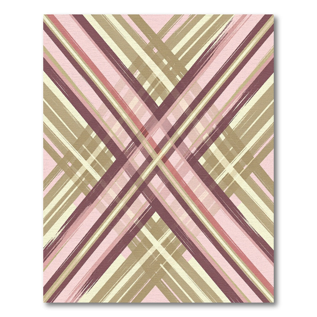 Muted Blush Intersecting Stripe Rug