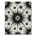 Black Starburst Cream Background Rug
