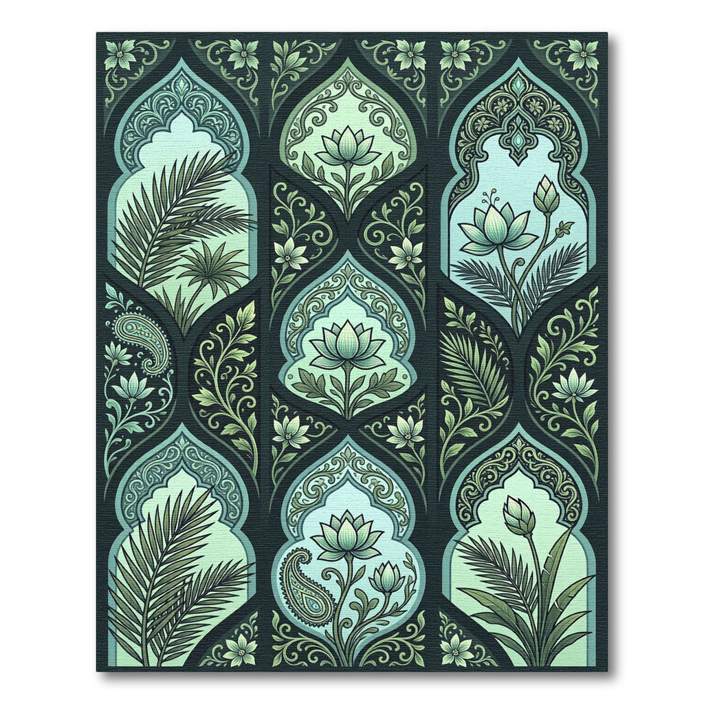 Emerald Green Archway Floral Paisley Rug