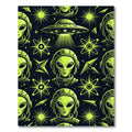 Neon Alien Cosmic Saucer Space Graphic Rug