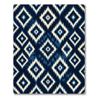 Indigo Geometric Tribal Diamond Art Rug