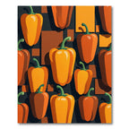 Modern Geometric Orange Pepper Art Rug