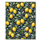 Vibrant Lemon Grove Botanical Navy Rug