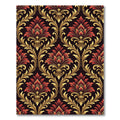 Regal Burgundy Golden Damask Floral Rug