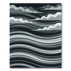 Monochromatic Swirling Clouds Horizon Rug