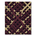 Geometric Burgundy and Gold Woven Grid Rug