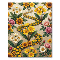 Vibrant Golden Floral Winding Meadow Rug