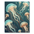 Ethereal Bioluminescent Jellyfish Deep Sea Ocean Rug