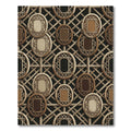 Neutral Woven Lattice Oval Grid Rug