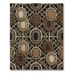 Neutral Woven Lattice Oval Grid Rug