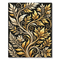 Elegant Golden Foliage Scroll Art Rug