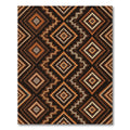 Earthy Brown Geometric Aztec Diamond Rug