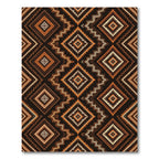 Earthy Brown Geometric Aztec Diamond Rug