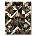 Art Deco Tulip Geometric Coffee Rug