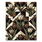 Art Deco Tulip Geometric Coffee Rug