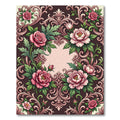 Ornate Pink Floral Scrollwork Rug
