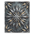 Metallic Grey Antiqued Star Medallion Rug