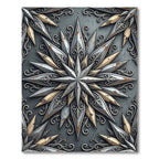 Metallic Grey Antiqued Star Medallion Rug