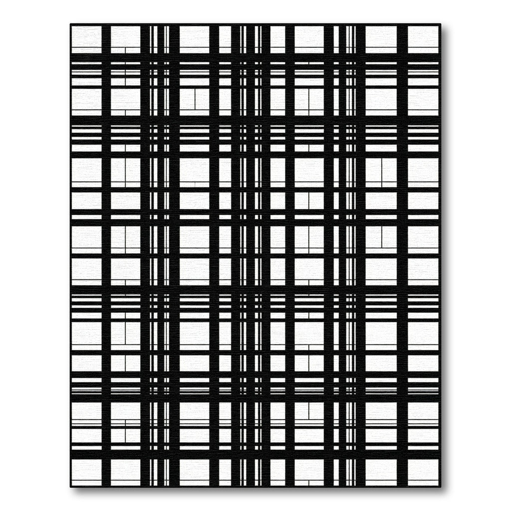 Bold Black White Grid Checkered Rug