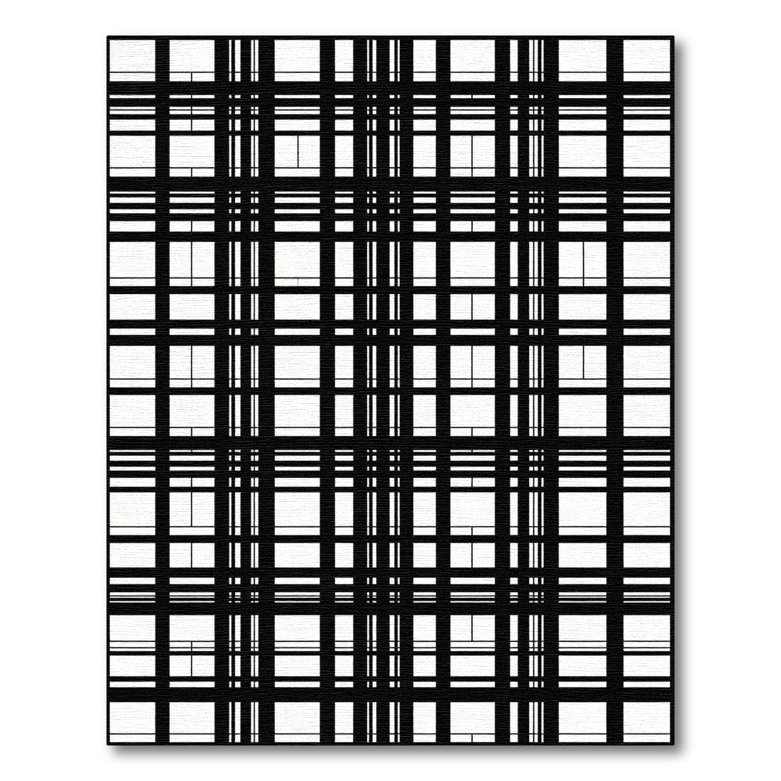 Bold Black White Grid Checkered Rug