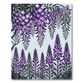 Purple Wisteria and Lupine Botanical Composition Rug